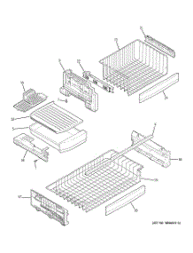 03 - Freezer Shelves parts for Ge Refrigerator PDSE5NBYCDSS from AppliancePartsPros.com