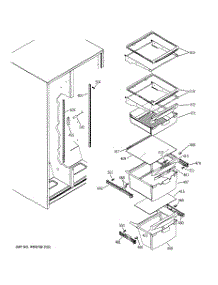 07 - Fresh Food Shelves parts for Ge Refrigerator GSL22JFXLLB from AppliancePartsPros.com
