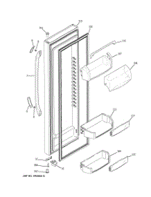 02 - Fresh Food Door parts for Ge Refrigerator SSL27RGTEBS from AppliancePartsPros.com