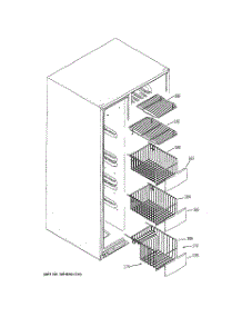 05 - Freezer Shelves parts for Ge Refrigerator LSS25XGTEBB from AppliancePartsPros.com
