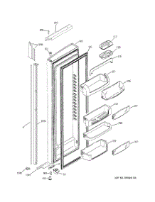 02 - Fresh Food Door parts for Ge Refrigerator GIE21IETBFKB from AppliancePartsPros.com