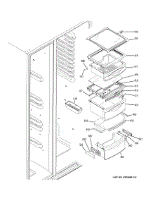 08 - Fresh Food Shelves parts for Ge Refrigerator GIE21IETBFBB from AppliancePartsPros.com