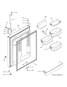 02 - Fresh Food Door parts for Ge Refrigerator GTE22JBTARWW from AppliancePartsPros.com
