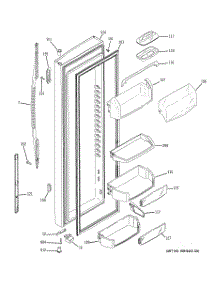 02 - Fresh Food Door parts for Ge Refrigerator GSE25METACBB from AppliancePartsPros.com