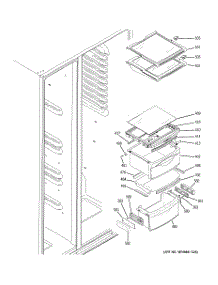 08 - Fresh Food Shelves parts for Ge Refrigerator GCE21LGTAFBB from AppliancePartsPros.com