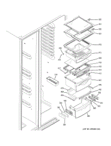 08 - Fresh Food Shelves parts for Ge Refrigerator GCE21MGTAFWW from AppliancePartsPros.com