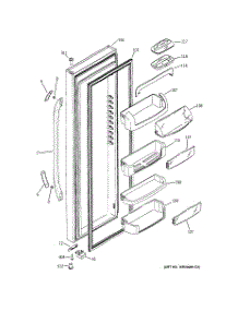 02 - Fresh Food Door parts for Ge Refrigerator GCE21MGTAFBB from AppliancePartsPros.com
