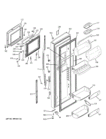02 - Fresh Food Door parts for Ge Refrigerator GSK25LHTACCC from AppliancePartsPros.com