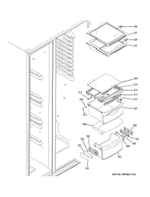 08 - Fresh Food Shelves parts for Ge Refrigerator GCE21ZGTAFWW from AppliancePartsPros.com