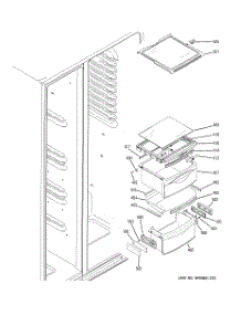 08 - Fresh Food Shelves parts for Ge Refrigerator GCE23LHTAFSS from AppliancePartsPros.com