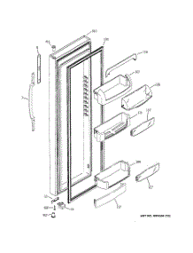 02 - Fresh Food Door parts for Ge Refrigerator GCU21LGTAFBB from AppliancePartsPros.com