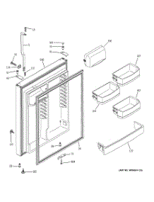 02 - Fresh Food Door parts for Ge Refrigerator GTS22KBPCRBB from AppliancePartsPros.com