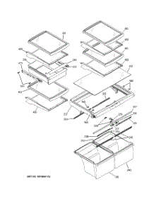06 - Fresh Food Shelves parts for Ge Refrigerator GTS22WCPCRCC from AppliancePartsPros.com