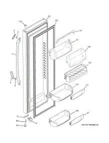 02 - Fresh Food Door parts for Ge Refrigerator GSF25TGTAWW from AppliancePartsPros.com