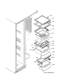 08 - Fresh Food Shelves parts for Ge Refrigerator GSF25TGTAWW from AppliancePartsPros.com
