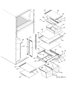 05 - Fresh Food Shelves parts for Ge Refrigerator DTH18ZBSBRWW from AppliancePartsPros.com