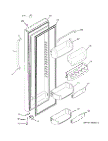 02 - Fresh Food Door parts for Ge Refrigerator DSS25KSTBSS from AppliancePartsPros.com