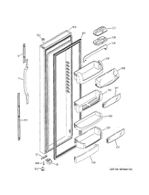 02 - Fresh Food Door parts for Ge Refrigerator GCE21IETAFWW from AppliancePartsPros.com