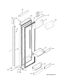 02 - Fresh Food Door parts for Ge Refrigerator GIE21YETAFBB from AppliancePartsPros.com