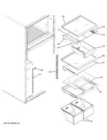 05 - Fresh Food Shelves parts for Ge Refrigerator DTS18ICSJRBB from AppliancePartsPros.com