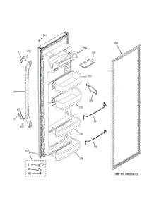 02 - Fresh Food Door parts for Ge Refrigerator GSE20IETAFWW from AppliancePartsPros.com