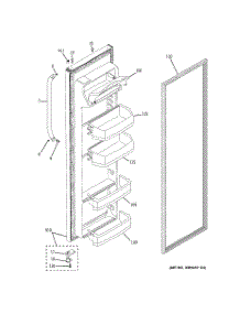 02 - Fresh Food Door parts for Ge Refrigerator BSS25JSTASS from AppliancePartsPros.com
