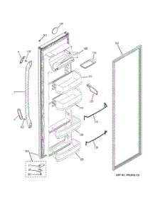 02 - Fresh Food Door parts for Ge Refrigerator GSE22KETAFWW from AppliancePartsPros.com