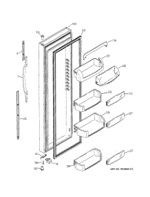 02 - Fresh Food Door parts for Ge Refrigerator GSC23LGRDWW from AppliancePartsPros.com