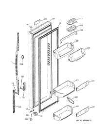 02 - Fresh Food Door parts for Ge Refrigerator GSK25LCSBCCC from AppliancePartsPros.com