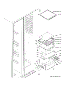 08 - Fresh Food Shelves parts for Ge Refrigerator GCG23YHSBFSS from AppliancePartsPros.com