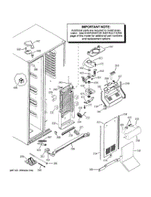 04 - Freezer Section parts for Ge Refrigerator PIG23SGSBFSV from AppliancePartsPros.com