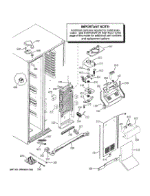 03 - Freezer Section parts for Ge Refrigerator GCG21SISBFSS from AppliancePartsPros.com