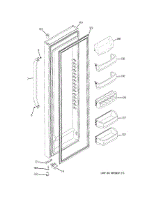 02 - Fresh Food Door parts for Ge Refrigerator GSR23WSSASS from AppliancePartsPros.com