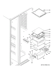 07 - Fresh Food Shelves parts for Ge Refrigerator GCK23LASAFCC from AppliancePartsPros.com