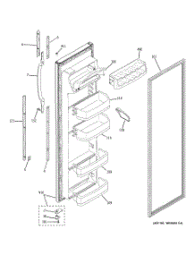 02 - Fresh Food Door parts for Ge Refrigerator GSS22WGPJBB from AppliancePartsPros.com