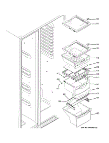 08 - Fresh Food Shelves parts for Ge Refrigerator GSL25WGSCBS from AppliancePartsPros.com