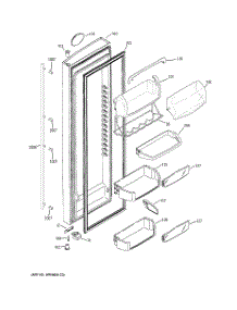 03 - Fresh Food Door parts for Ge Refrigerator ZSG27NGSASS from AppliancePartsPros.com