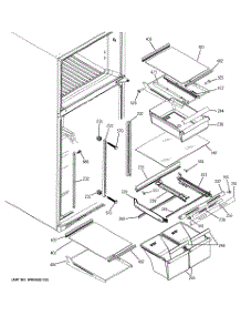 05 - Fresh Food Shelves parts for Ge Refrigerator DTS18ZBRFRWW from AppliancePartsPros.com