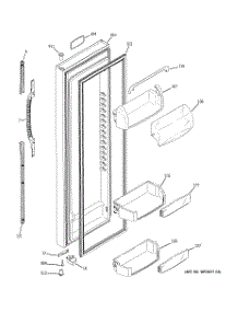 02 - Fresh Food Door parts for Ge Refrigerator ESF25LGRDBB from AppliancePartsPros.com