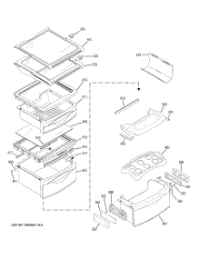 09 - Fresh Food Shelves parts for Ge Refrigerator PSS26NHSBCC from AppliancePartsPros.com