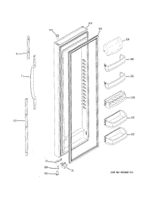 02 - Fresh Food Door parts for Ge Refrigerator GSS25QGSACC from AppliancePartsPros.com