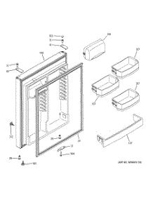 02 - Fresh Food Door parts for Ge Refrigerator GTR22KSSARSS from AppliancePartsPros.com