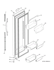 02 - Fresh Food Door parts for Ge Refrigerator GSS25TGPDWW from AppliancePartsPros.com