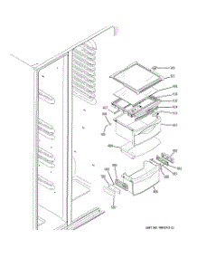 07 - Fresh Food Shelves parts for Ge Refrigerator GSR23YBPBWW from AppliancePartsPros.com