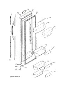 02 - Fresh Food Door parts for Ge Refrigerator GCG23YBMHFWW from AppliancePartsPros.com