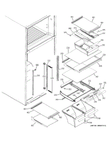 05 - Fresh Food Shelves parts for Ge Refrigerator DTH18ZBSARWW from AppliancePartsPros.com