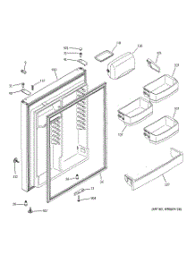 02 - Fresh Food Door parts for Ge Refrigerator GTH22SHSARSS from AppliancePartsPros.com