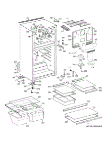 02 - Cabinet parts for Ge Refrigerator GTG16HBSKRWW from AppliancePartsPros.com