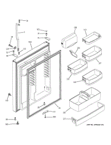 02 - Fresh Food Door parts for Ge Refrigerator GTG22JBSARWW from AppliancePartsPros.com