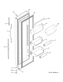 02 - Fresh Food Door parts for Ge Refrigerator GSC22KGRCWW from AppliancePartsPros.com